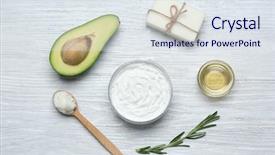  Presentation with butter - Theme featuring beautiful composition with shea butter background and a sky blue colored foreground