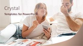  Presentation with mobile home - Theme with beautiful-confused-young-couple-relaxing background and a lemonade colored foreground