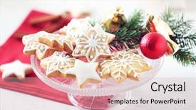  Presentation with christmas baking - Slide deck consisting of beautiful cookies with christmas decor background and a  colored foreground