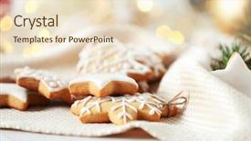  Presentation with delicious christmas cookies - Audience pleasing slide deck consisting of beautiful cookies with christmas decor backdrop and a lemonade colored foreground