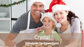  Presentation with eat - Beautiful PPT theme featuring beautiful cooking - happy woman with husband backdrop and a coral colored foreground