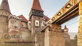  Presentation with romania - Amazing presentation having beautiful-corvin-castle-in-hunedoara backdrop and a coral colored foreground