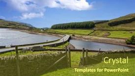  Presentation with lake - Audience pleasing presentation consisting of beautiful-countryside-landscape-with-lake backdrop and a tawny brown colored foreground