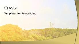  Presentation with lanscape - Presentation theme consisting of beautiful countryside lanscape under sky background and a cream colored foreground