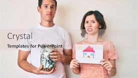  Presentation with house - PPT theme enhanced with beautiful-couple-holding-holding-house background and a lemonade colored foreground