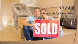  Presentation with thank you sign - Theme having beautiful couple holding sold sign background and a coral colored foreground