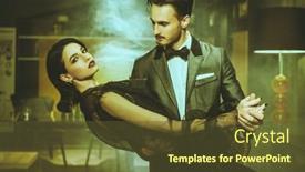  Presentation with tango - Theme having beautiful-couple-in-love-dancing background and a tawny brown colored foreground