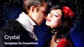  Presentation with vampire - Cool new slide set with beautiful couple in medieval backdrop and a  colored foreground