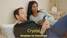  Presentation with bed - Slide deck enhanced with beautiful-couple-lying-on-bed and a tawny brown colored foreground