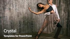  Presentation with ballet - Theme consisting of beautiful couple of ballet dancers background and a tawny brown colored foreground