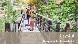  Presentation with explorer - Theme featuring beautiful-couple-of-hikers-wearing background and a coral colored foreground