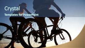  Presentation with bicycles - Audience pleasing slides consisting of cycling walking - beautiful couple on bicycles backdrop and a ocean colored foreground