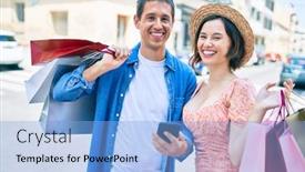  Presentation with beautiful black women smiling - Cool new slides with beautiful-couple-on-vacation-smiling backdrop and a light blue colored foreground