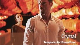  Presentation with lanterns - Cool new PPT theme with beautiful couple posing on chinese backdrop and a red colored foreground