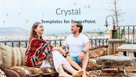  Presentation with hot air balloons - PPT layouts consisting of beautiful-couple-relaxing-on-terrace background and a sky blue colored foreground