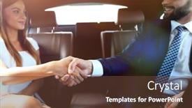  Presentation with computer - Audience pleasing PPT layouts consisting of beautiful couple using laptop computer in car backdrop and a tawny brown colored foreground