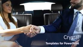  Presentation with computer - Audience pleasing PPT theme consisting of beautiful couple using laptop computer in car backdrop and a navy blue colored foreground