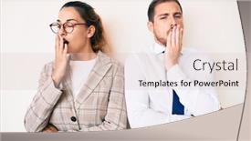  Presentation with sleepiness - Colorful presentation theme enhanced with beautiful-couple-wearing-business-clothes backdrop and a lemonade colored foreground