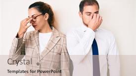  Presentation with frustration - Amazing slide deck having beautiful-couple-wearing-business-clothes backdrop and a soft green colored foreground