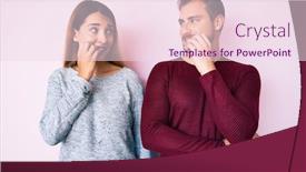  Presentation with clothes - Amazing slide deck having beautiful-couple-wearing-casual-clothes backdrop and a pink colored foreground