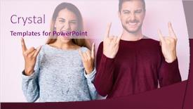  Presentation with rock music - Amazing slide deck having beautiful-couple-wearing-casual-clothes backdrop and a pink colored foreground