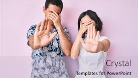  Presentation with clothes - Cool new PPT theme with beautiful-couple-wearing-casual-clothes backdrop and a lemonade colored foreground