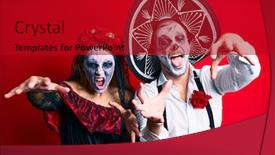  Presentation with zombie - Audience pleasing presentation design consisting of beautiful-couple-wearing-day backdrop and a crimson colored foreground