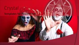  Presentation with zombie - Presentation theme enhanced with beautiful-couple-wearing-day background and a crimson colored foreground