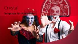  Presentation with zombie - Audience pleasing PPT layouts consisting of beautiful-couple-wearing-day backdrop and a crimson colored foreground