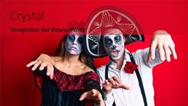  Presentation with zombie - PPT layouts having beautiful-couple-wearing-day background and a crimson colored foreground
