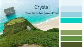  Presentation with color - Amazing PPT theme having beautiful cove with a color backdrop and a light blue colored foreground