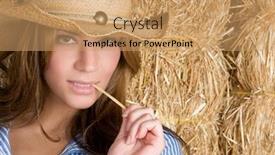  Presentation with cowgirl - Slides with beautiful cowgirl background and a coral colored foreground