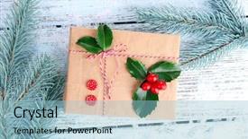  Presentation with cristmas - Audience pleasing slides consisting of beautiful cristmas gift with european backdrop and a light blue colored foreground