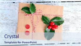  Presentation with cristmas - Colorful slide deck enhanced with beautiful cristmas gift with european backdrop and a sky blue colored foreground