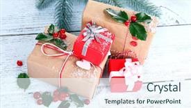  Presentation with cristmas - Colorful theme enhanced with beautiful cristmas gifts with european backdrop and a sky blue colored foreground