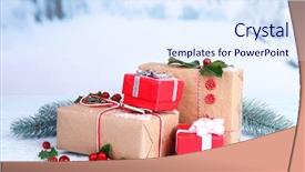  Presentation with beautiful nature - Slide deck consisting of beautiful cristmas gifts with european background and a sky blue colored foreground