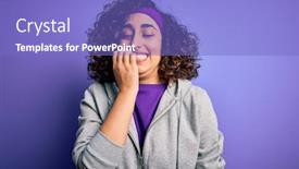  Presentation with arab - Presentation consisting of beautiful-curly-arab-sportswoman-doing background and a light blue colored foreground