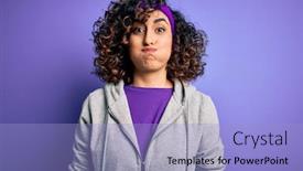  Presentation with arab - Beautiful presentation design featuring beautiful-curly-arab-sportswoman-doing backdrop and a light blue colored foreground