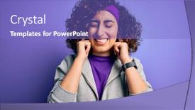  Presentation with arab music - Amazing slide set having beautiful-curly-arab-sportswoman-doing backdrop and a violet colored foreground