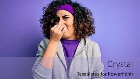  Presentation with breath - Beautiful presentation design featuring beautiful-curly-arab-sportswoman-doing backdrop and a light blue colored foreground