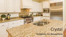  Presentation with custom - Cool new slide deck with beautiful custom kitchen interior backdrop and a coral colored foreground