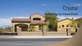  Presentation with custom - PPT theme featuring beautiful custom made luxury home background and a teal colored foreground