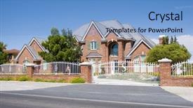  Presentation with custom - Presentation theme enhanced with beautiful custom made luxury home background and a light blue colored foreground