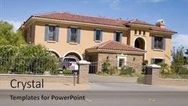  Presentation with custom - Slides with beautiful custom made luxury home background and a coral colored foreground