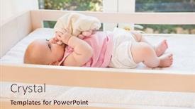  Presentation with cute baby - PPT theme featuring beautiful-cute-baby-girl background and a lemonade colored foreground