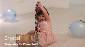  Presentation with pink - Slide set consisting of beautiful-cute-little-girl background and a coral colored foreground