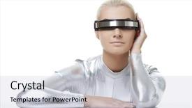  Presentation with cyber - Presentation theme enhanced with beautiful cyber woman background and a lemonade colored foreground