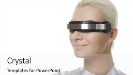  Presentation with cyber - Slides with beautiful cyber woman background and a white colored foreground