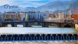  Presentation with dam - Presentation theme consisting of beautiful-dam-and-bridge background and a light blue colored foreground