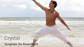  Presentation with sea - Beautiful presentation theme featuring beautiful dancer posing on the sandy sea beach backdrop and a lemonade colored foreground